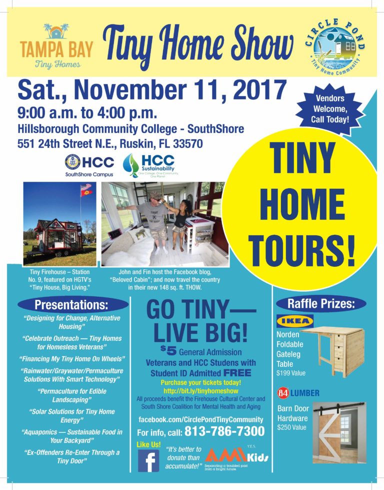 Tiny Home Show Coming Soon! Nov 11th at HCC Tampa Bay Tiny Homes